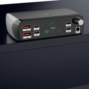 Estación de carga multipuerto GeSpeed <span class=keywords><strong>217</strong></span> W GaN 4C2A Tipo C con pantalla LCD PD 3,0 Función 100W Adaptador de cargador de computadora portátil - Product Image 3