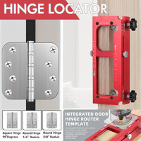 Alat Pencari Lubang Engsel Pintu dari Aluminium Alloy, Jig Router Engsel 2-in-1, Alat Pertukangan Pembuka Lubang Posisi Engsel