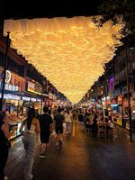 Rideau lumineux LED en organza pour fête de mariage, draperie de plafond ondulée blanc doux pour scène et toile de fond