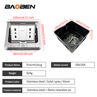 BAOBEN 120 Prise de terre italienne 6 classes Gigabit avec réseau, prise de terre escamotable en acier inoxydable doré étanche