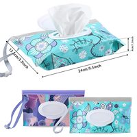 Porte-distributeur de lingettes rechargeables portables florales pour bébé Conteneur de distributeur de lingettes Pochette de lingettes humides de voyage réutilisable