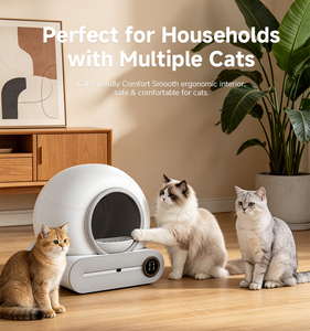 Bac à litière automatique intelligent pour chat, grande taille 65 L avec capteur de sécurité, élimination des odeurs et surveillance de la <span class=keywords><strong>santé</strong></span> des animaux, ultra silencieux - Product Image 2
