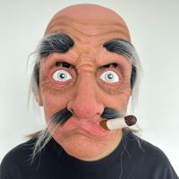 Masque en latex réaliste de vieil homme, masque de monstre animal taureau pour Halloween, masque amusant pour fête de Noël et Halloween