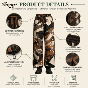 <span class=keywords><strong>Pantalon</strong></span> cargo vintage décontracté pour <span class=keywords><strong>femme</strong></span>, coupe bootcut, taille haute, imprimé camouflage feuilles forestières, avec plusieurs poches <span class=keywords><strong>à</strong></span> rabat, personnalisé par le fabricant - Product Image 3