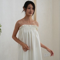 Blanc Satin Femmes Doux Wrap Serviette Douche Wrap Robe Léger Spa Corps Wrap Fermeture Réglable Peignoir