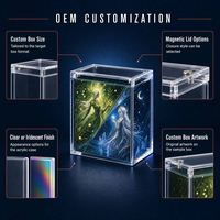 Boîte de présentation magnétique en acrylique épais de qualité supérieure (4-8 mm) pour cartes à collectionner, cartes gradées et cartes TCG, format personnalisé, pour collections premium