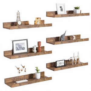 Étagères murales flottantes en bois durables avec tiroir pour la décoration de la chambre - Design multifonctionnel mural - Product Image 3