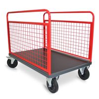 Chariot mobile de tapis résistant d'entrepôt de poignée jumelle de plate-forme résistante portative de contreplaqué
