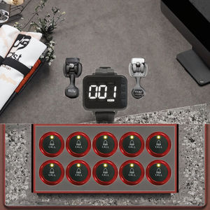 10 Uds. Botón <span class=keywords><strong>de</strong></span> llamada inalámbrico + 1 receptor <span class=keywords><strong>de</strong></span> reloj sistema <span class=keywords><strong>de</strong></span> llamada inalámbrico para enfermera llamada cuidador buscapersonas clínica <span class=keywords><strong>de</strong></span> cuidado <span class=keywords><strong>de</strong></span> ancianos - Product Image 3