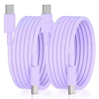 Cable de Carga Rápida HNT Colorido de 60W PD 3A, 2M, Cable de Datos Dual Multi USB-C para iPhone 15/16/17 y Laptop, Gran Venta