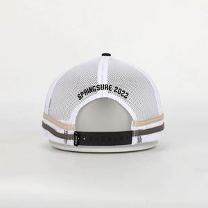 Casquette Trucker Unisexe Rétro 5 Panneaux Extérieur Sportive avec Bandes Brodés Maille Tendance Performance Pêche 100% Coton Hip Hop Plage - Product Image 5
