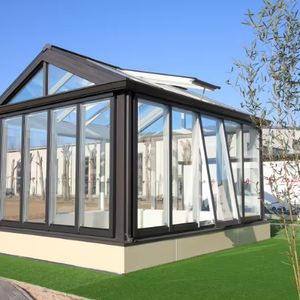 Kış bahçe Lowes cam kış bahçe özel kesim işleme hizmeti ile dört sezon alüminyum konservatuar ev Sunroom - Product Image 5