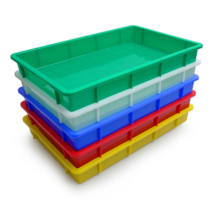 Nouveau matériau, bac en plastique pliable et empilable, écologique, 415*295*60mm, boîte solide, contenants en plastique rectangulaires, caisse, lourd - Product Image 4