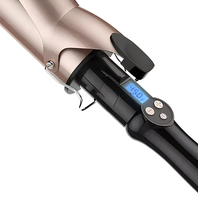 Fer à friser électrique portable professionnel en céramique tourmaline PTC de 1,25 pouce avec écran LCD, 13 réglages, 450°F, chauffe rapide