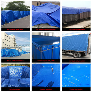 Bâche de protection extérieure robuste sur mesure 500/600 g/m² en PVC bleu imperméable pour chapiteaux - Product Image 5