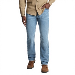 กางเกงยีนส์ผู้ชายผ้าเดนิมยืด สไตล์ลำลอง มีโลโก้ ทรงปกติ 100% ผ้าฝ้าย เป็นมิตรต่อสิ่งแวดล้อม ระบายอากาศได้ดี สีดำ สำหรับฤดูใบไม้ร่วง - Product Image 3