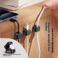 Clip magnétique en plastique détachable pour câbles, support de cordon réglable, organisateur de câbles pour bureau et salle de bain, gestion des fils, organisateur mural