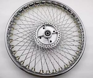 超高品質 17インチ 合金鋼製オートバイホイール 前後ワイド改造スチールリム 新品 - Product Image 1