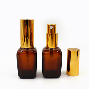 Flacons pulvérisateurs en verre ambré de haute qualité avec bouchon doré, flacons de parfum, flacons cosmétiques anti-lumière, contenants vides à pompe - Product Image 1
