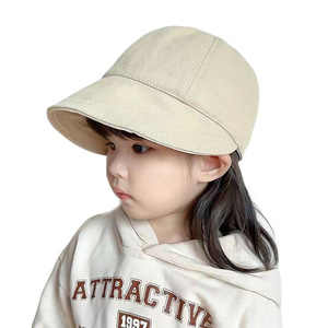 Fisherman Hat For Kids Tencel Fabric Windproof Sunshade Bucket Hat Beige Khaki Black 1-4 Years Old - Product Image 5