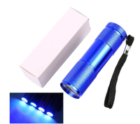Lampe torche UV portable 9 LED, lumière noire 395nm, lampe ultraviolette pour le durcissement de la résine, le durcissement du vernis à ongles, l'art, les bijoux et les tests