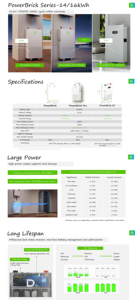 Batteria al Litio DYNESS PowerBrick SC 51.2v 300ah 16kwh 15kwh con BMS Integrato e Sistema di Protezione Antincendio, 8000 Cicli, Power Wall per Energia Domestica - Product Image 6