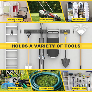 Crochets de <span class=keywords><strong>garage</strong></span> JH-Mech, supports pour outils de jardinage, panier de rangement, système de rangement mural pour outils de jardin - Product Image 3