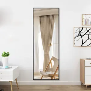 Iron Framed Rectangle Floor Dressing Standing Mirror Large Full Length Wall Living Room Decorative Mirror