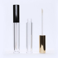 Tubes de brillant à lèvres en plastique en gros, pas chers, 5,3 ml, transparents, imprimés, avec bouchon à vis, logo personnalisé, promotionnels, pour maquillage