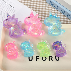 Hot Selling TPR Maltose Glitter Unicorn Pressure Release Promotional Gift Decompression Squeeze <b>Squishy</b> Toys for Kids Adults - Product Image 1