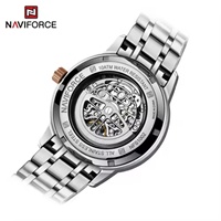 Jam Tangan Otomatis NAVIFORCE 1002 Pria Mekanis Tahan Air 10 ATM Sport Mewah Lainnya dari Baja Anti Karat