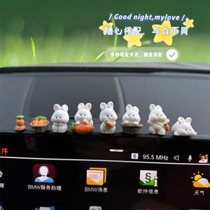 Mengya Cute Cartoon Rabbit Car Ornament Resin Air Vent Decor For Car Interior Decoration - Product Image 4
