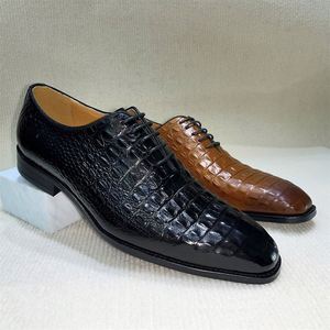 2026 New Design <b>Full</b> Grain Cowhide Leopard Pattern Embossed <b>Slip</b>-On Oxford Shoes for Men Autumn Party Breathable Rubber Midsole - Product Image 3