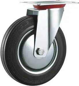 Heavy duty caster wheel swivel rubber 160mm ball bearing hand truck trolley wheels factory price