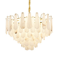 Lustre de salon transfrontalier tout en cuivre marbre naturel créatif du designer post-moderne pour salle à manger chambre étude milieu