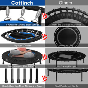 Mini trampoline <span class=keywords><strong>de</strong></span> fitness intérieur <span class=keywords><strong>de</strong></span> 40 à 48 pouces, entraîneur cardio, <span class=keywords><strong>perte</strong></span> <span class=keywords><strong>de</strong></span> <span class=keywords><strong>poids</strong></span>, petit lit <span class=keywords><strong>de</strong></span> saut pour enfants, trampoline - Product Image 2