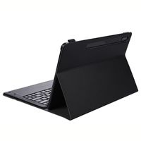 Keyboard Nirkabel BT Ultra Tipis dengan Casing Kulit untuk Samsung Tab S8 Plus X800 X805 S7 FE T730 T736 S7 Plus T970 T975