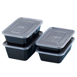 Contenedor de Alimentos de Plástico Negro de 750 ml con Logotipo Personalizado, Apto para Microondas, para Comida para Llevar y Preparación de Comidas de Marca - Product Image 5