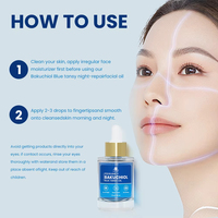 Huile de squalane de marque privée OEM ODM Huile de visage bleue de tanaisie au bakuchiol bio apaisante et hydratante anti-rides
