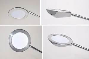 مصباح طاولة متعدد الأغراض مزود بإضاءة ليد من الكروم ومصباح طاولة يعمل على حماية العين أثناء المذاكرة