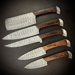 High Carbon 5-Piece Premium Damascus Kitchen <b>Knife</b> <b>Set</b> with Ambidextrous Ergonomic Wood Handles 67-Layer Polished Blades - Product Image 3