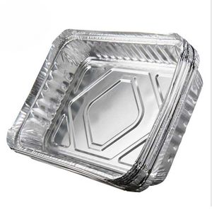 RE3G 319x259x52mm Bandeja de papel de aluminio de tamaño medio con tapa de cartón Paquete de 20 - Product Image 4