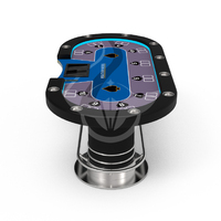 Table de poker professionnelle YH avec bande lumineuse LED - Table de poker ovale personnalisée Texas Hold'em avec base à pieds cylindriques
