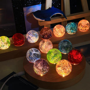 Perles de verre colorées <span class=keywords><strong>dragon</strong></span> boule de cristal lumineuse base en bois décoration de la maison cadeau d'anniversaire lampe de nuit - Product Image 3