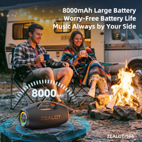Enceinte sans fil portable ZEALOT S86 60W, étanche IPX6 avec lumière RGB, compatible TF/AUX/USB, double stéréo pour fêtes en extérieur