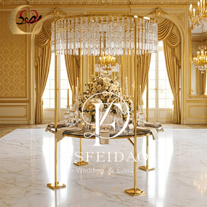 Modern French Round Dining <b>Table</b> With Tempered Glass <b>Top</b> And Metal Legs For Home Dining Room Furniture - Product Image 2