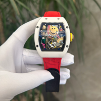 Montre mécanique unisexe de luxe style urbain, cadran blanc en céramique ajouré, design unique, verre saphir, 40 mm
