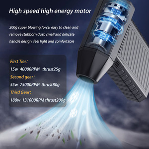 มอเตอร์ไร้แปรงถ่านความเร็วสูง 180W 130000RPM เครื่องเป่าลมอัดแบบแห้ง พัดลมเป่าฝุ่นแบบพกพา - Product Image 2