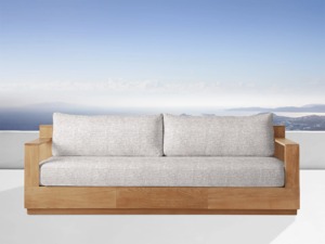 كرسي حديث من الخشب ، أريكة من خشب الساج بمقعدين في حديقة الفندق لتناول الطعام - Product Image 2
