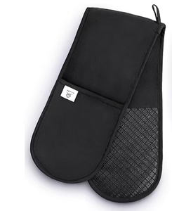 Gants de four en coton biologique imprimé avec maniques en silicone à double couche résistantes à la chaleur pour barbecue et utilisation comme tablier - Product Image 6